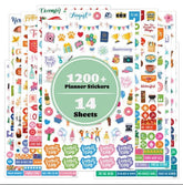 Planner Stickers - 12 Monthly Celebrations Planner Stickers, Daily Planners Accessories for Calendar Decorating, Journals - Holiday, Seasonal, Festival Events (14 Sheets, 1,200+ Stickers per Pack)